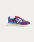 Wushu Ruyi Master 213 sneaker in violet suede and mesh with a white Ruyi logo and pink laces, side profile