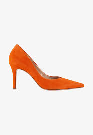 Orange Suede Court Shoe